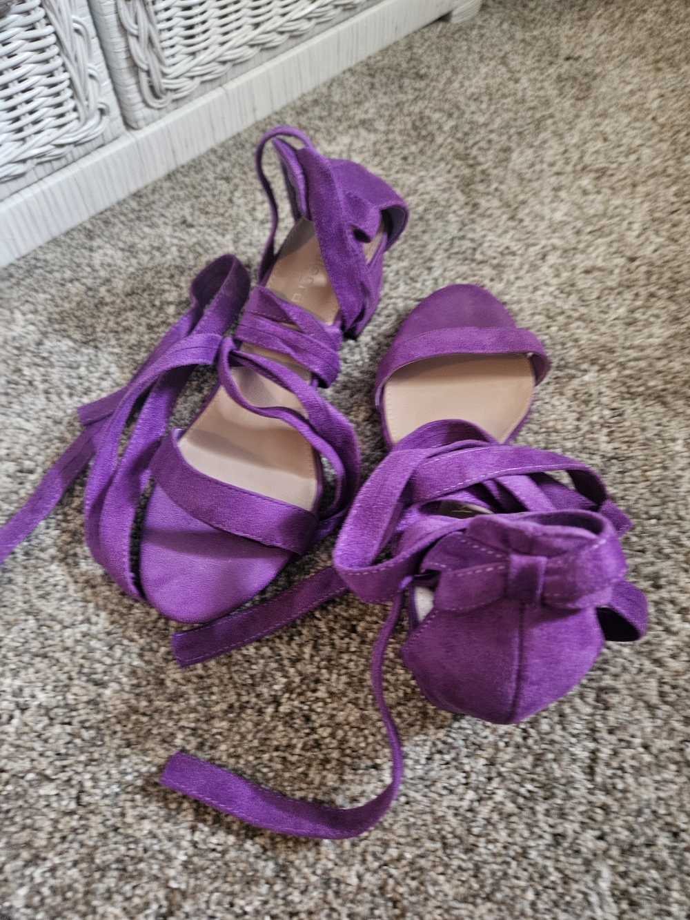 Purple Lace-Up Women's Sandals - Picture 3 of 4